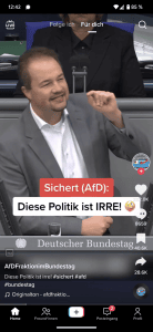 Parteien und ihre Propaganda auf TikTok (Screenshot)