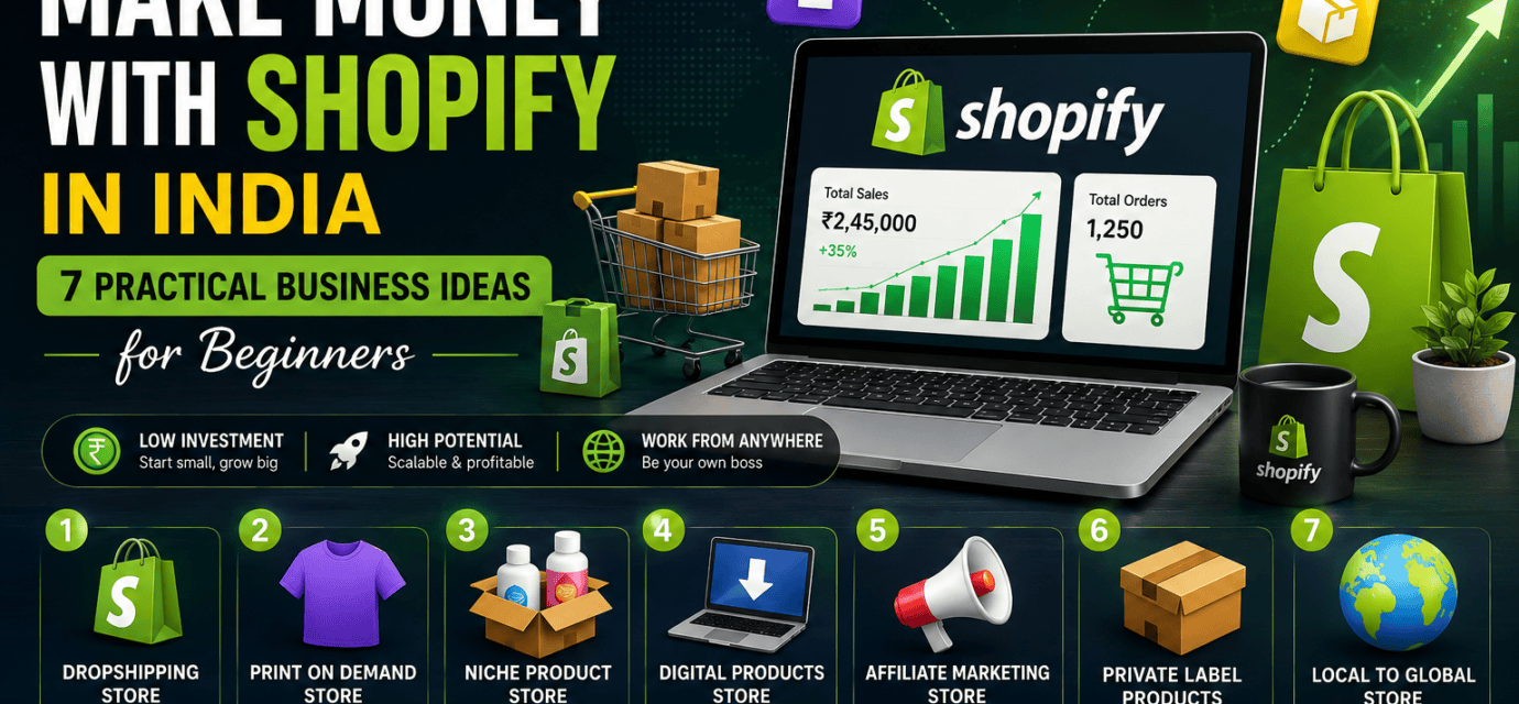 How to make money with Shopify in India using seven practical online business ideas