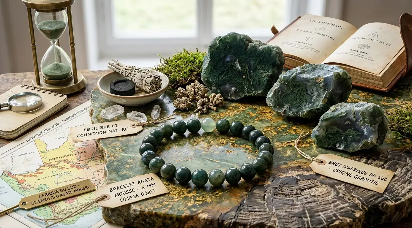 Bracelet Agate Mousse 8mm – Élégance naturelle et énergie apaisante