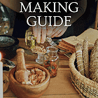 Herbalist pouring oil into a glass jar with herbs and dried plants, promoting herbal salve making.