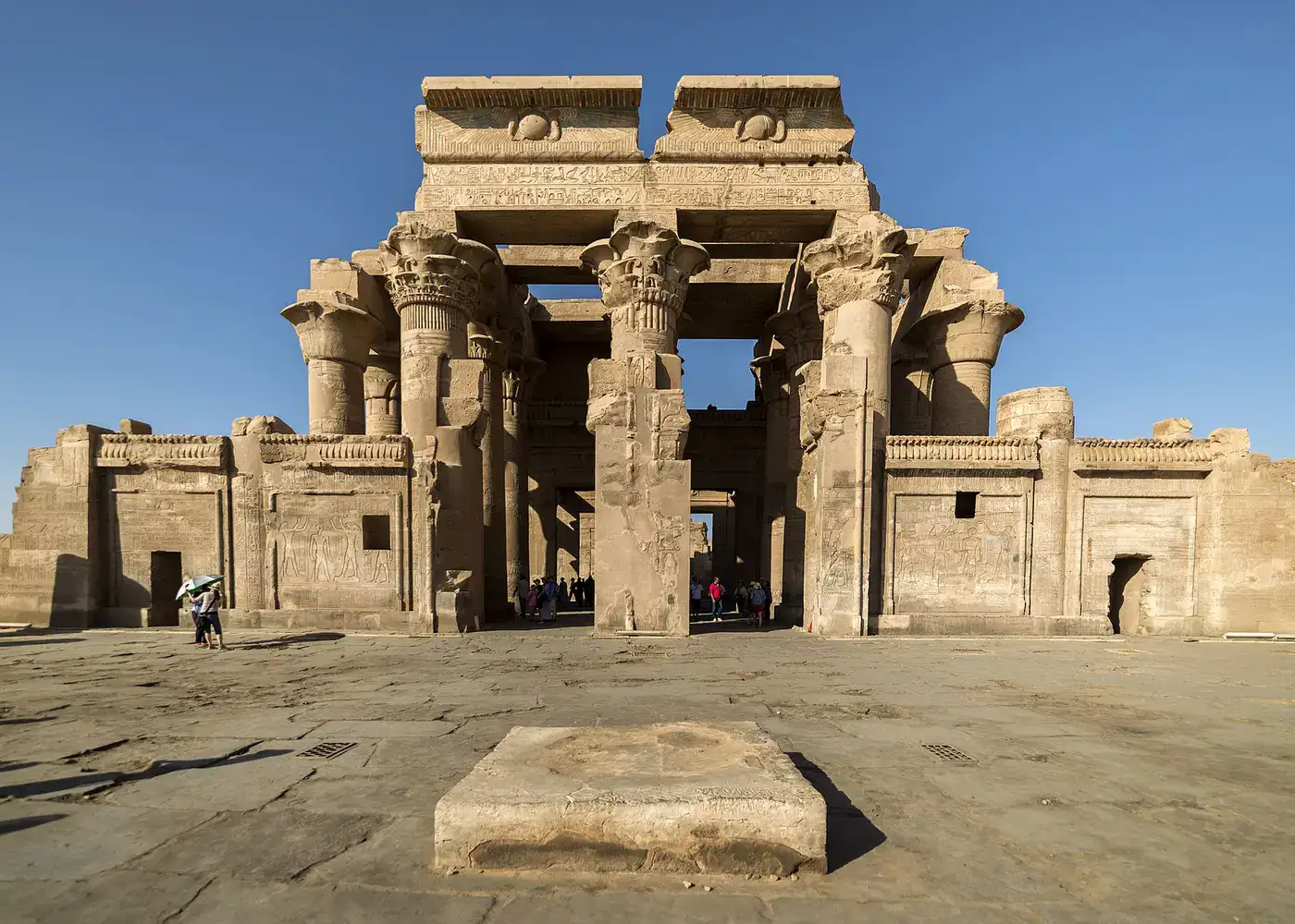 Symmetrical double sanctuary and columns of Kom Ombo Temple