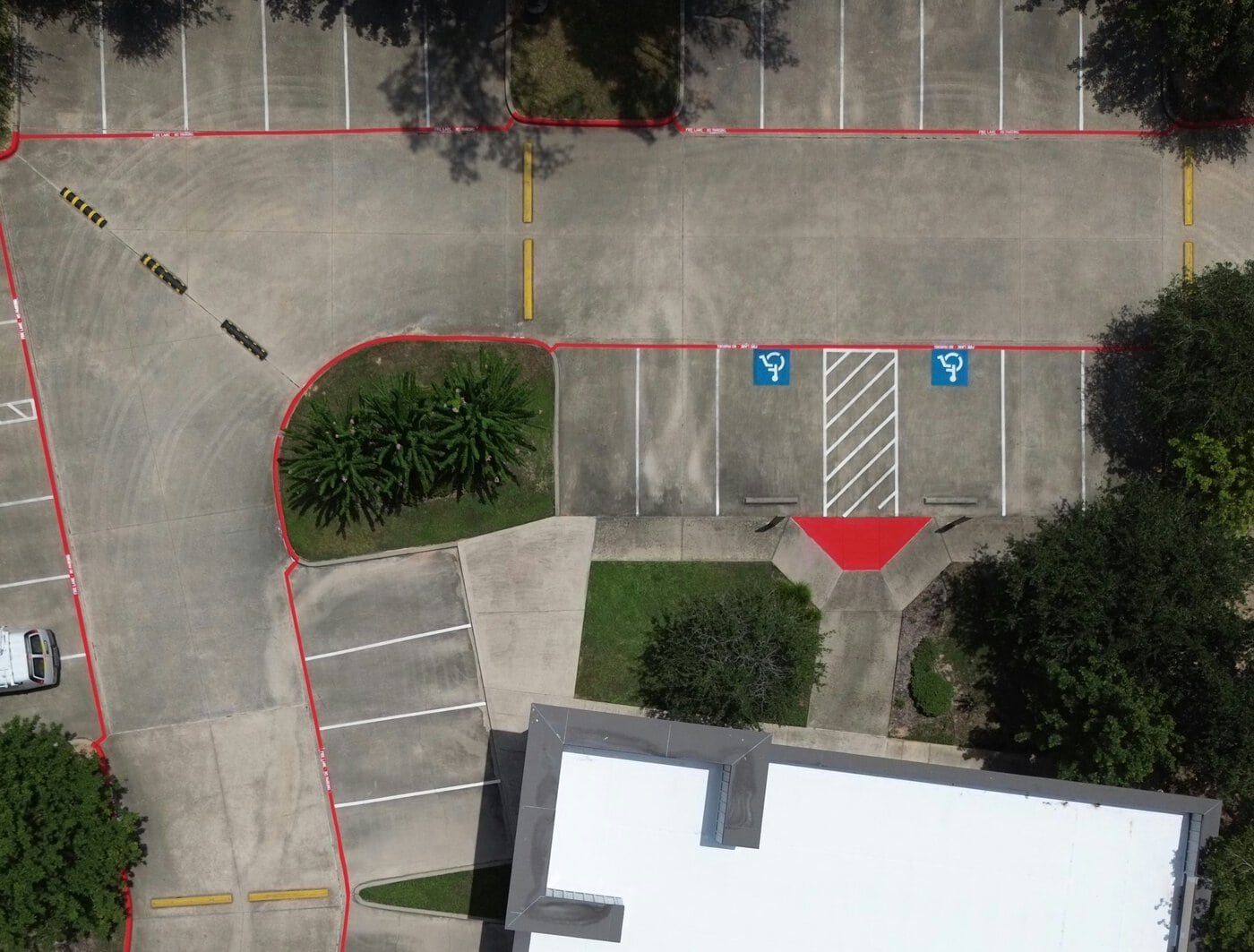 parking lot striping after restripe The Woodlands TX