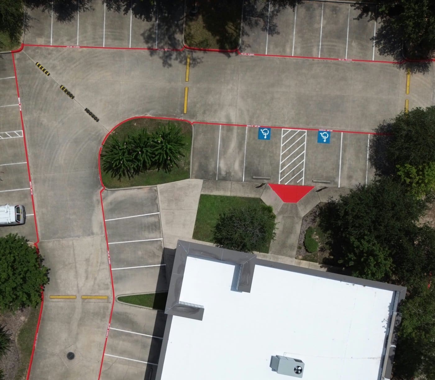 Fresh ADA and fire lane striping in The Woodlands TX