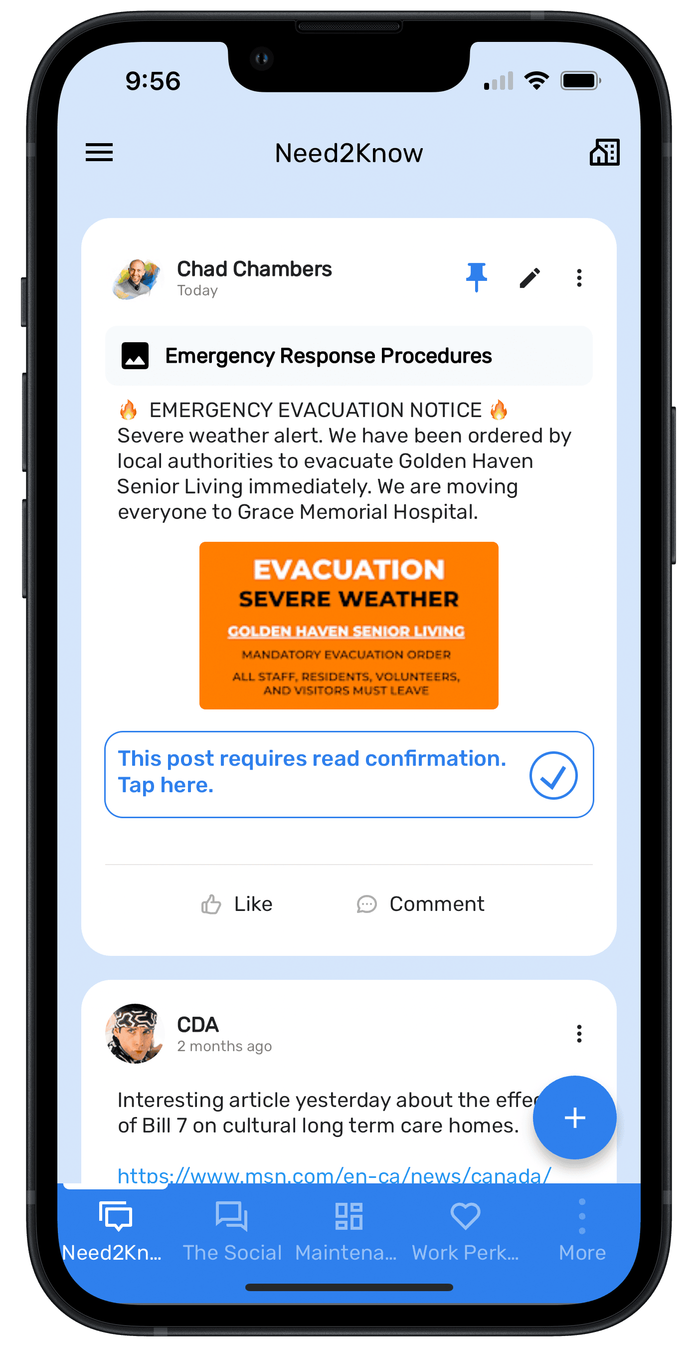 iPhone-emergency-readconf An iPhone displaying a push notification from Niuz about an emergency