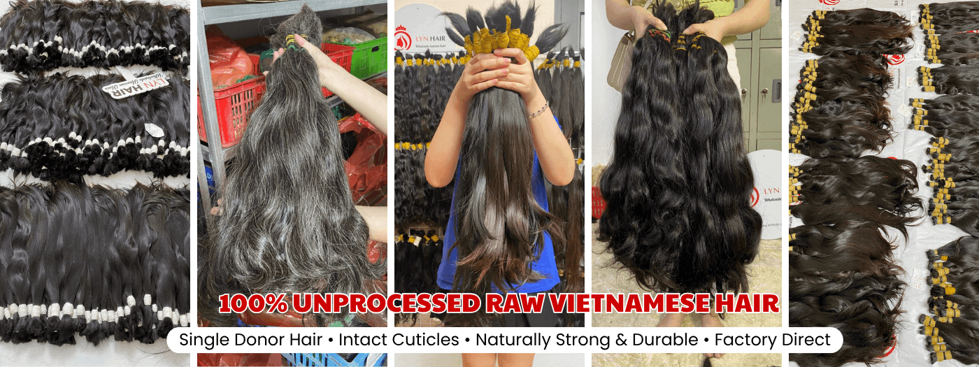 Premium Raw Vietnamese Hair Material with Intact Cuticles