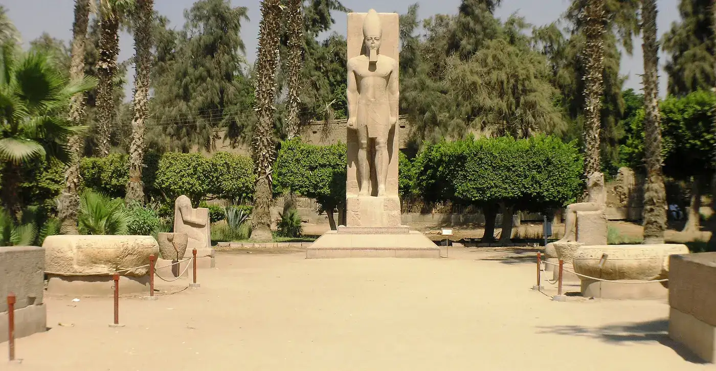 Memphis Egypt open-air museum courtyard