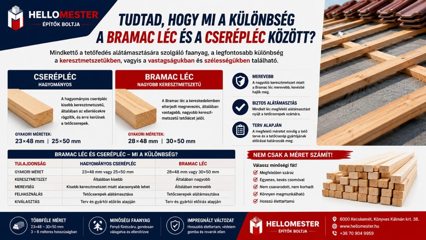 Bramac tetőléc és hagyományos cserépléc összehasonlítása – HelloMester blog