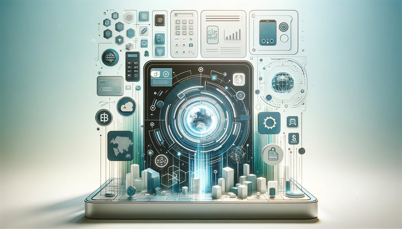 digital scene of futuristic integration of payments into travel and car rental