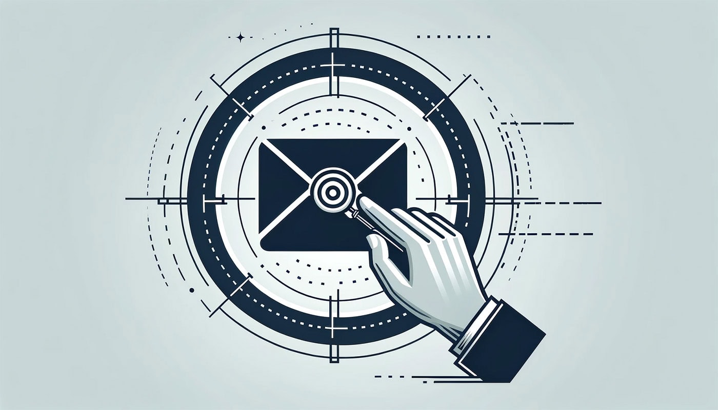 hand pointing to email letter, sniper links, targeting, email marketing