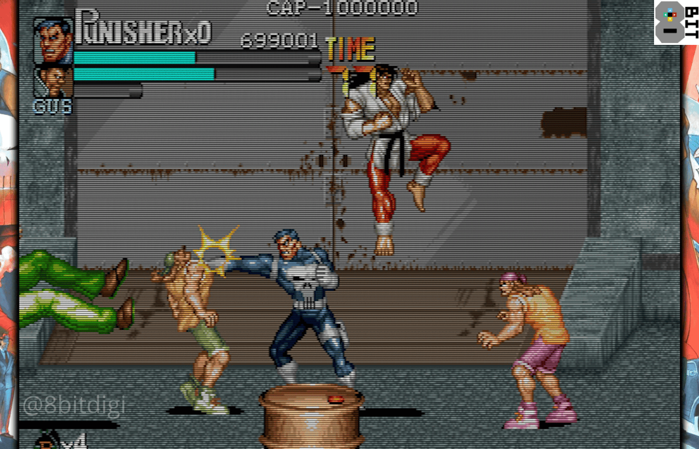 The Punisher from the Marvel vs. Capcom Fighting Collection (PC). Review by Stan Rezaee for 8Bit/Digi. 