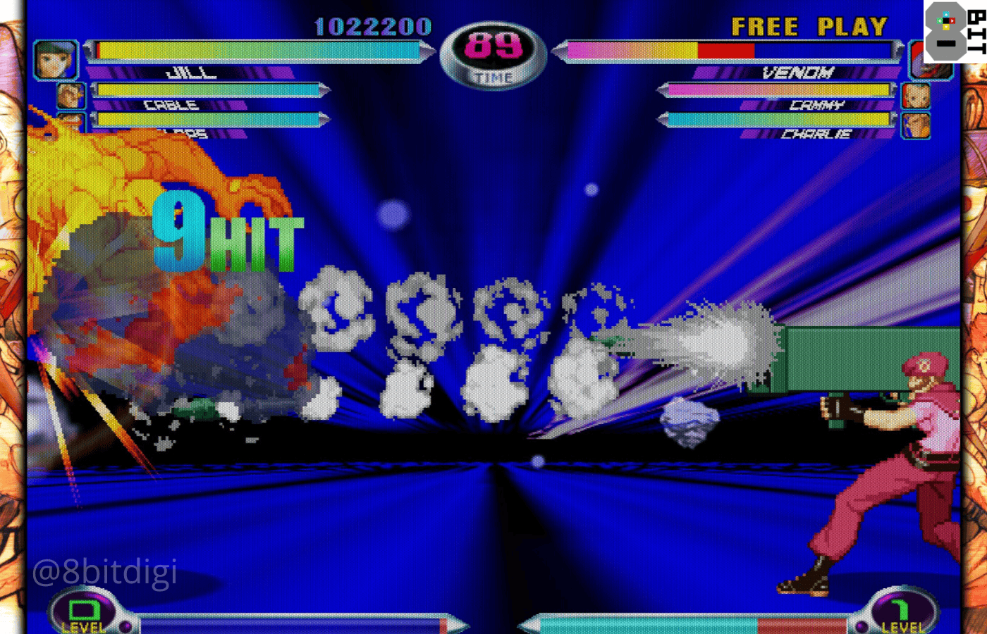 Marvel vs. Capcom 2 from the Marvel vs. Capcom Fighting Collection (PC). Review by Stan Rezaee for 8Bit/Digi. 