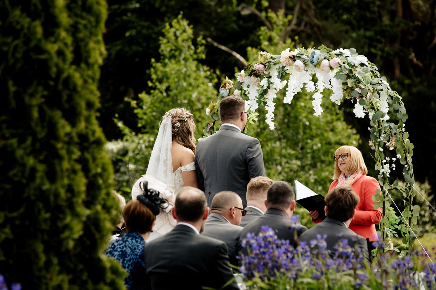 abbeywood estate outdoor wedding ceremony in cheshire