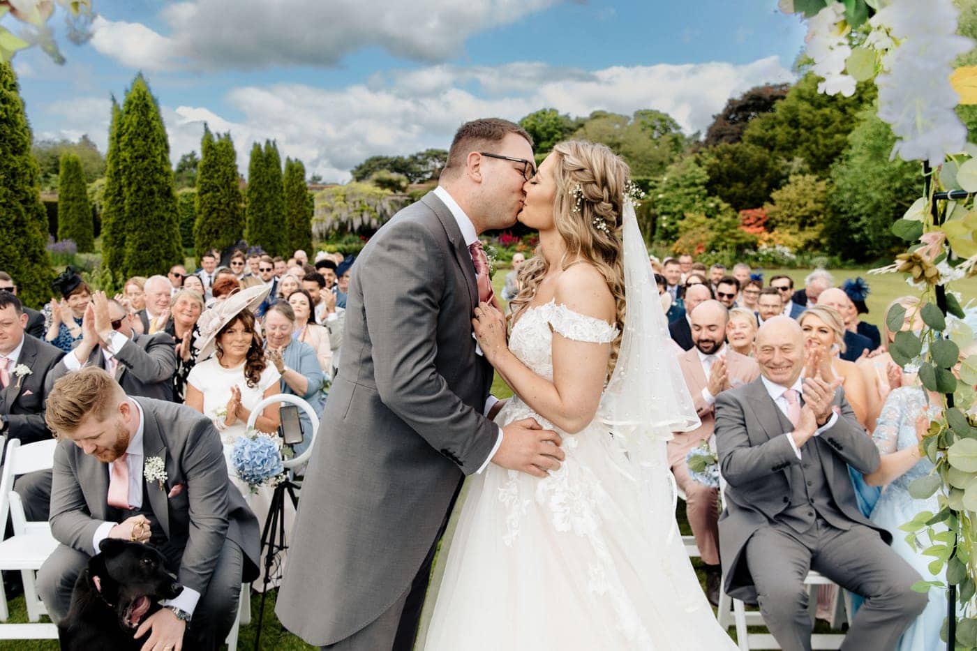 abbeywood estate outdoor wedding ceremony in cheshire