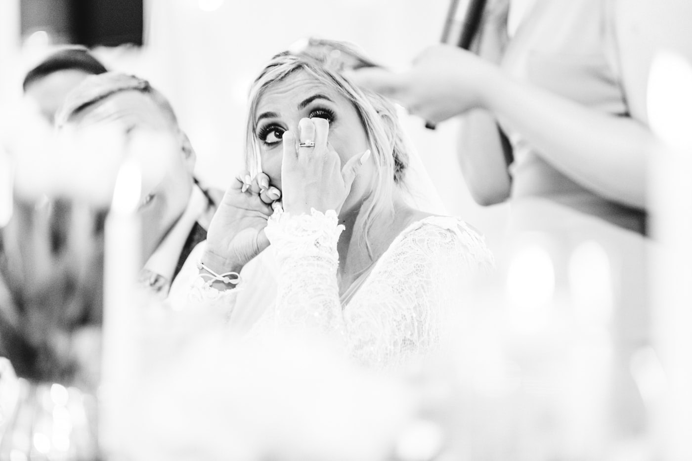 candid wedding photography taken during the speeches and outside in the grounds of heaton house farm in cheshire