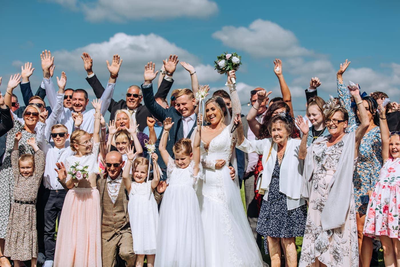 family group wedding photos at heaton house farm
