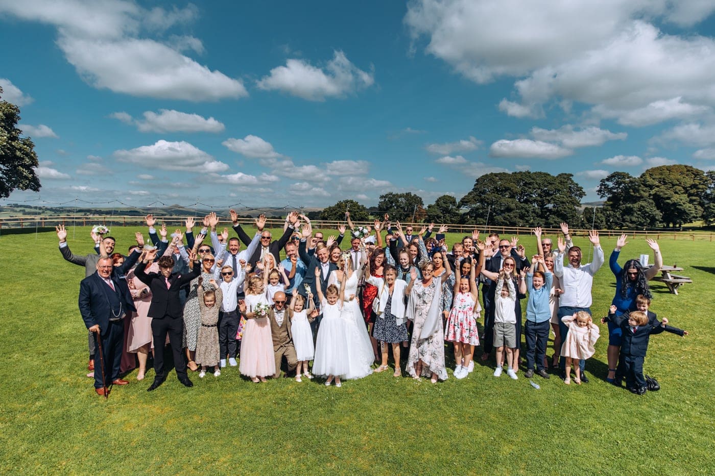 family group wedding photos at heaton house farm
