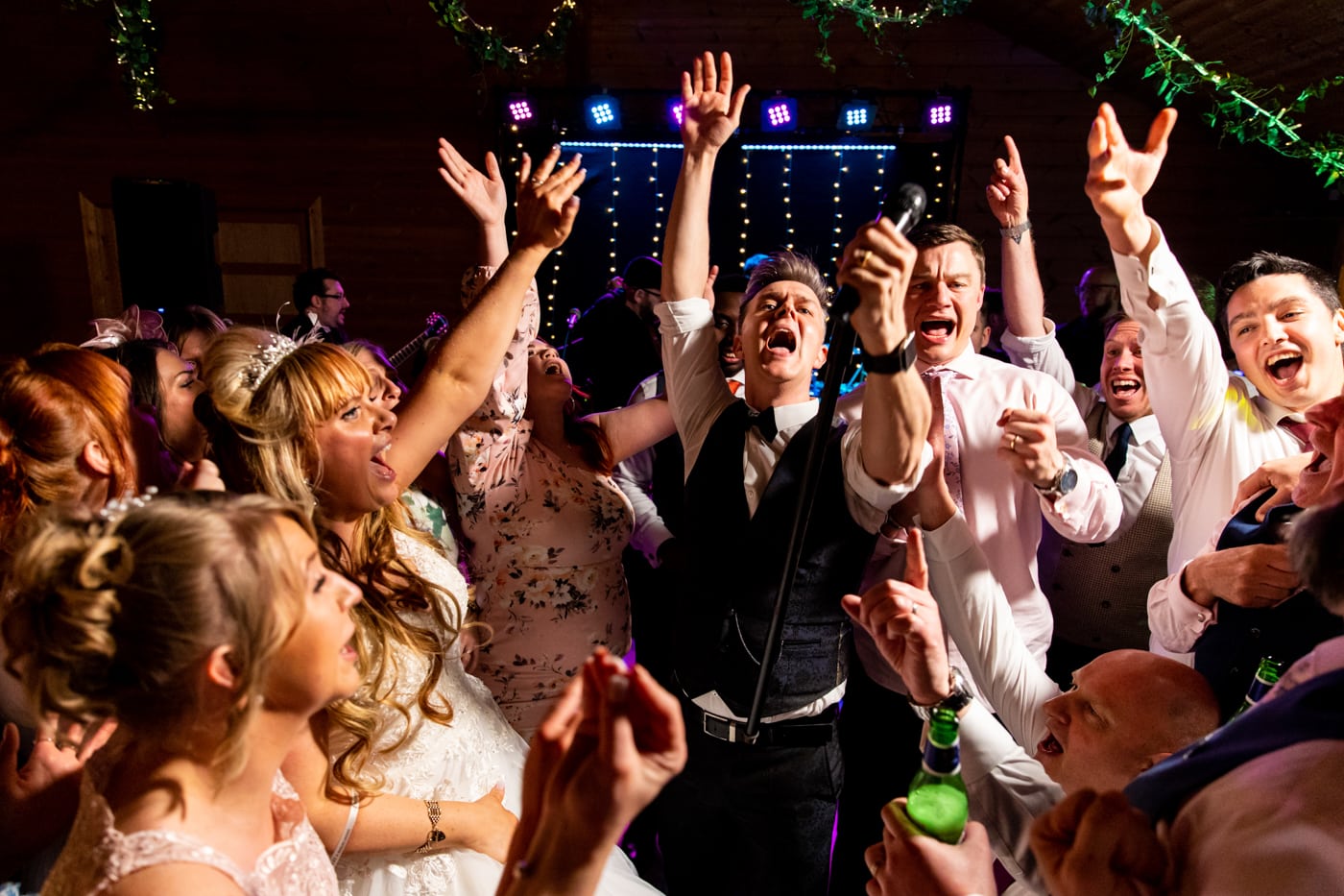 evening wedding reception at styal lodge wedding barn cheshire
