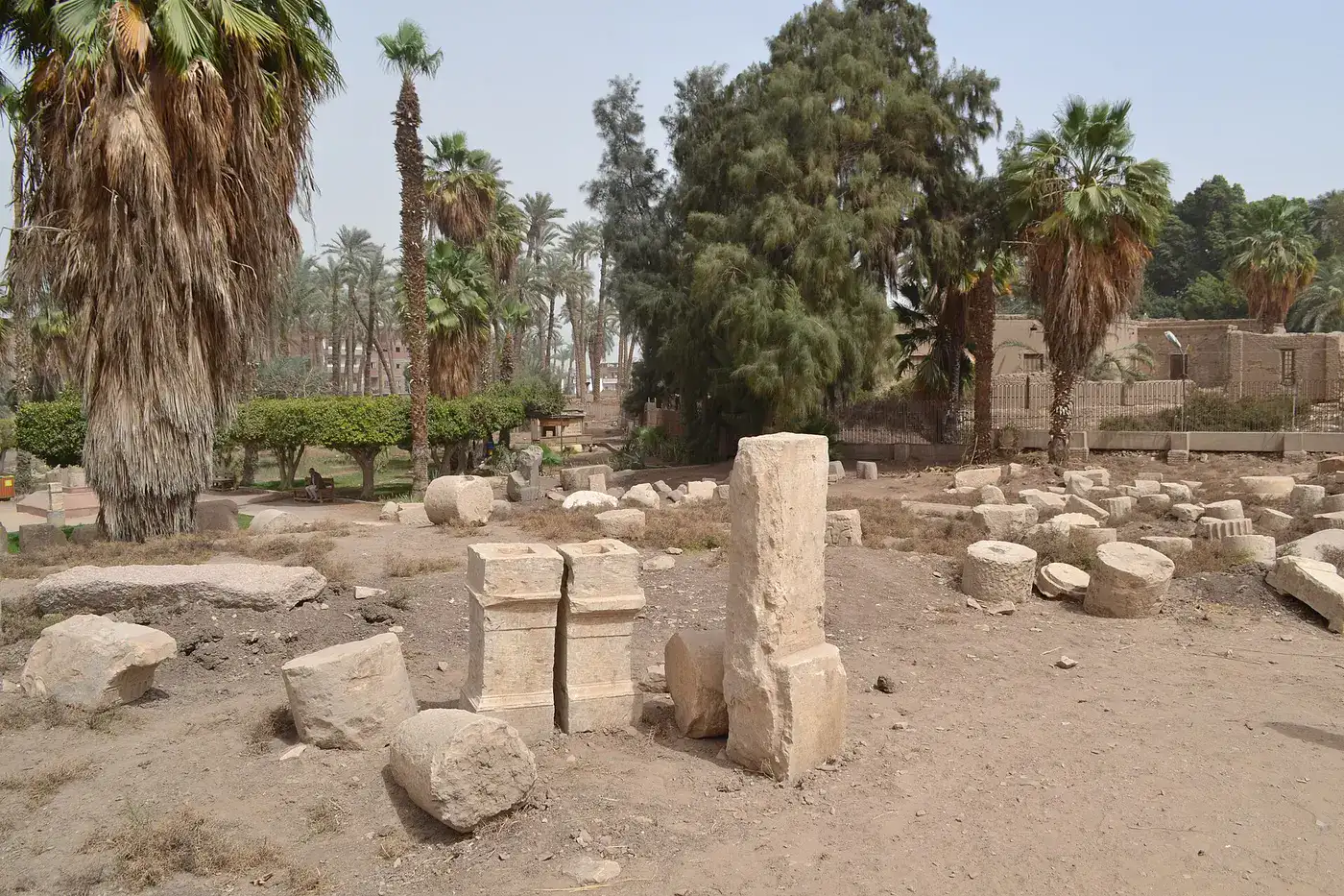 Memphis Egypt archaeological ruins at Mit Rahina