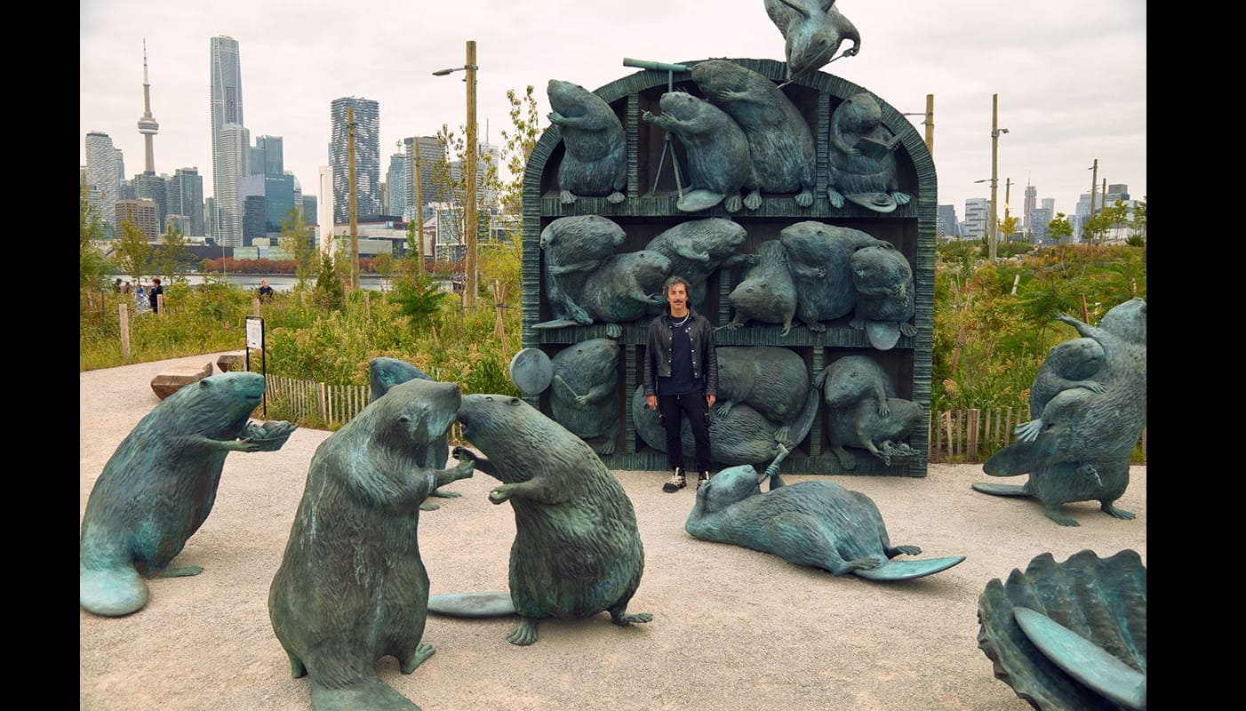 Kent Monkman’s Giant Bronze Beavers Land on Toronto’s Waterfront — Unveiled on Truth and Reconciliation Day