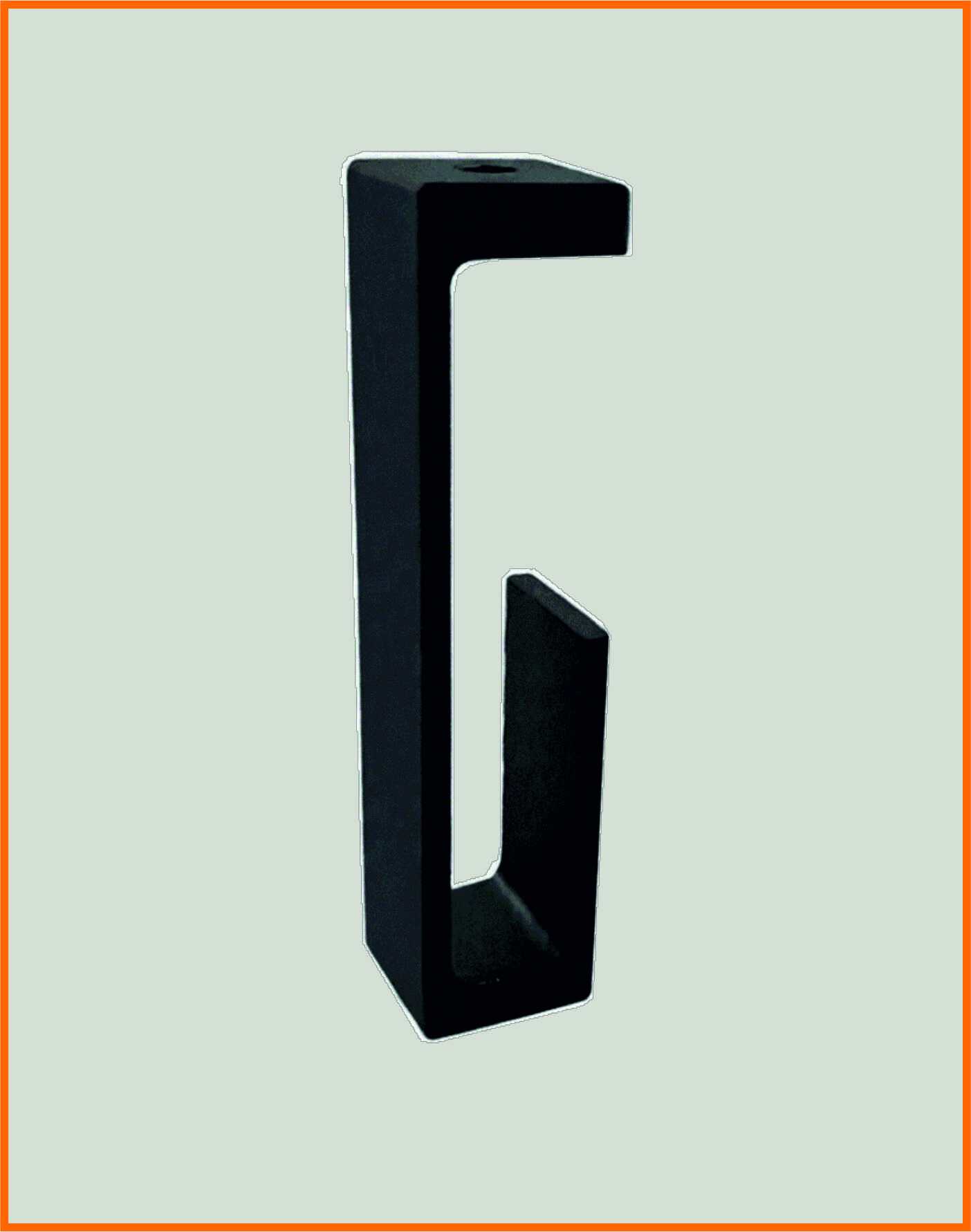 Soporte central rectangular minimalista negro mate.