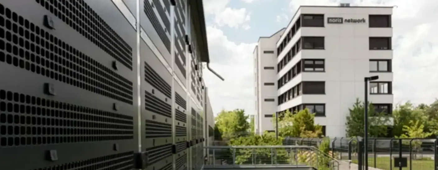 noris network AG data centre building exterior with modern infrastructure