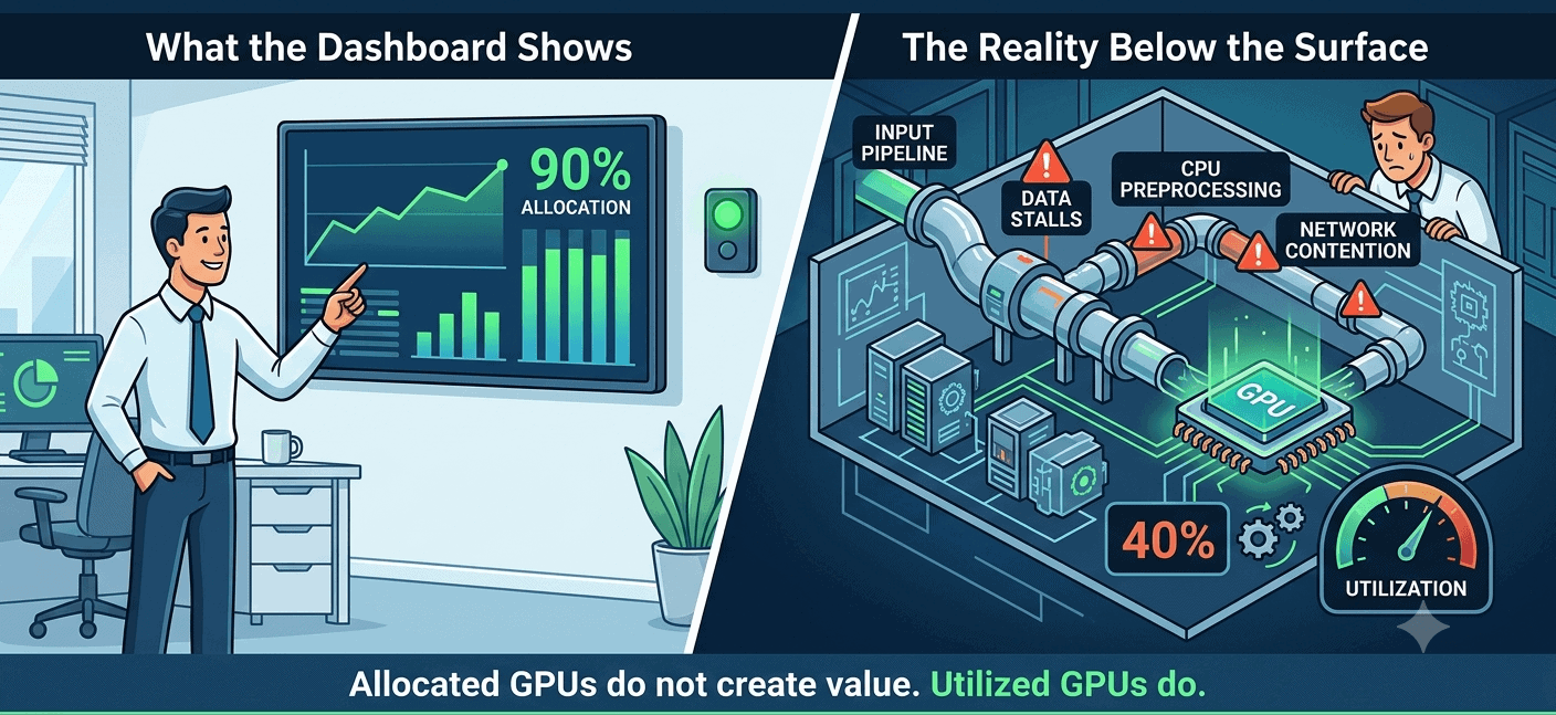 Why High GPU Allocation Does Not Mean High Utilization in AI Clusters
