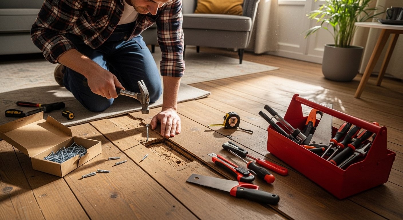 fixing loose floorboards