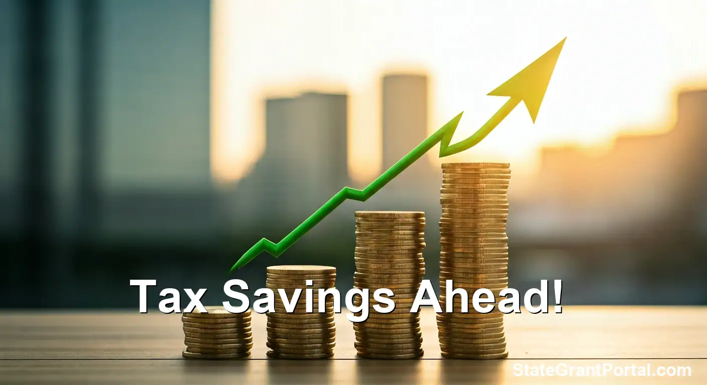 Gold coins with an upward arrow, representing 2026 tax savings and increased standard deduction.