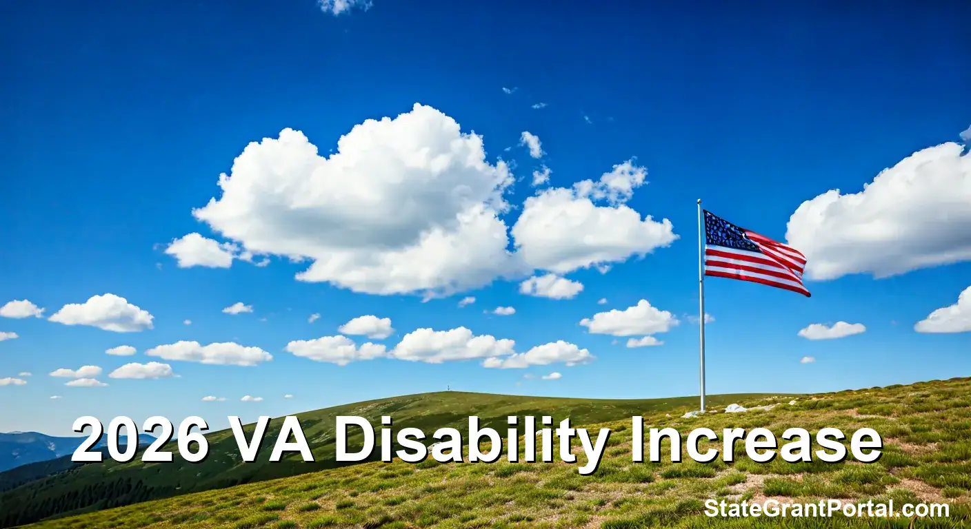 American flag waving, symbolizing 2026 VA Disability Rates Increase for veterans.