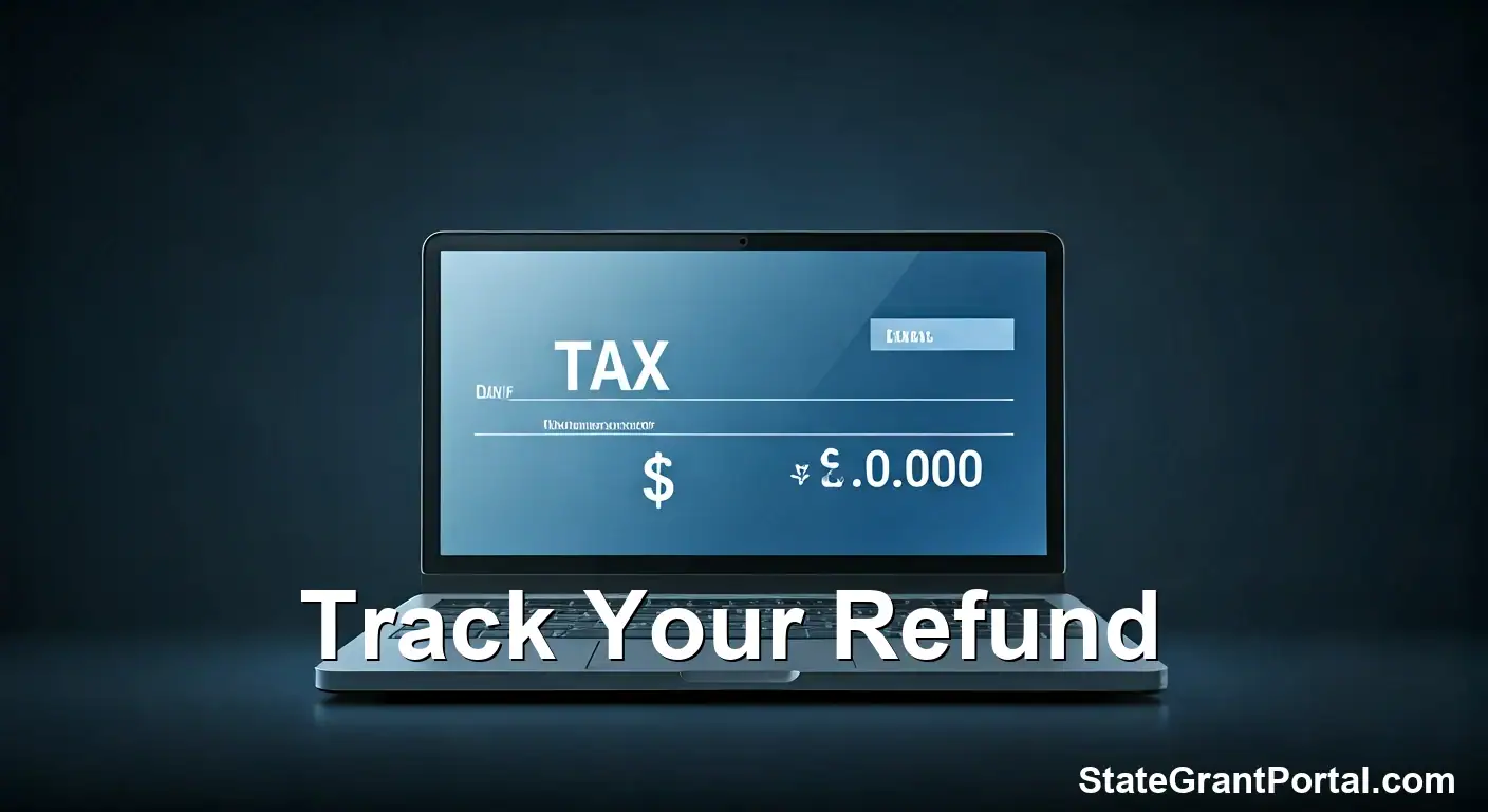Laptop screen displaying IRS Where's My Refund 2026 official tracking tool