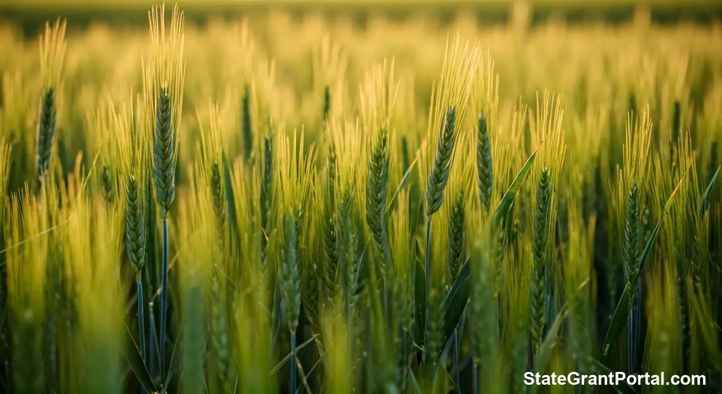 Close-up of green wheat stalks representing agriculture growth and USDA subsidy targets.