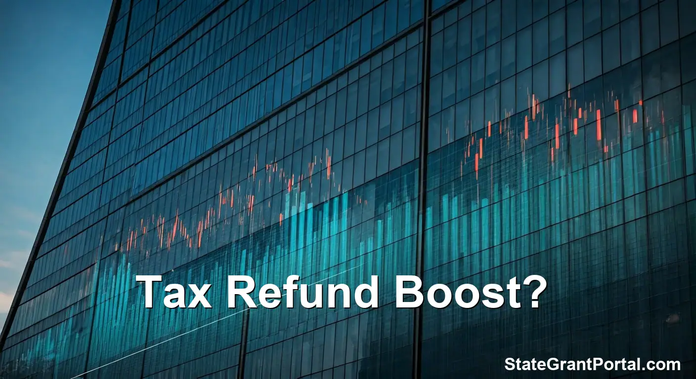Financial chart showing upward trend, symbolizing bigger tax refunds in 2026.