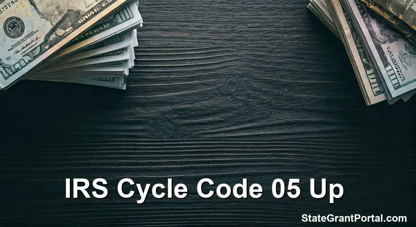 IRS Cycle Code 05 Update Alert text indicating Friday update for weekly filers.