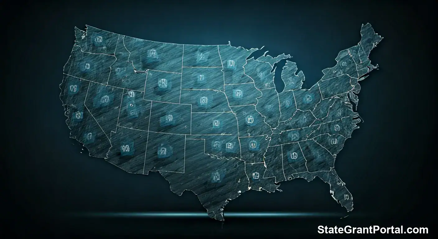 Map of USA showing state tax refund processing separate from federal WMR bars disappeared status.