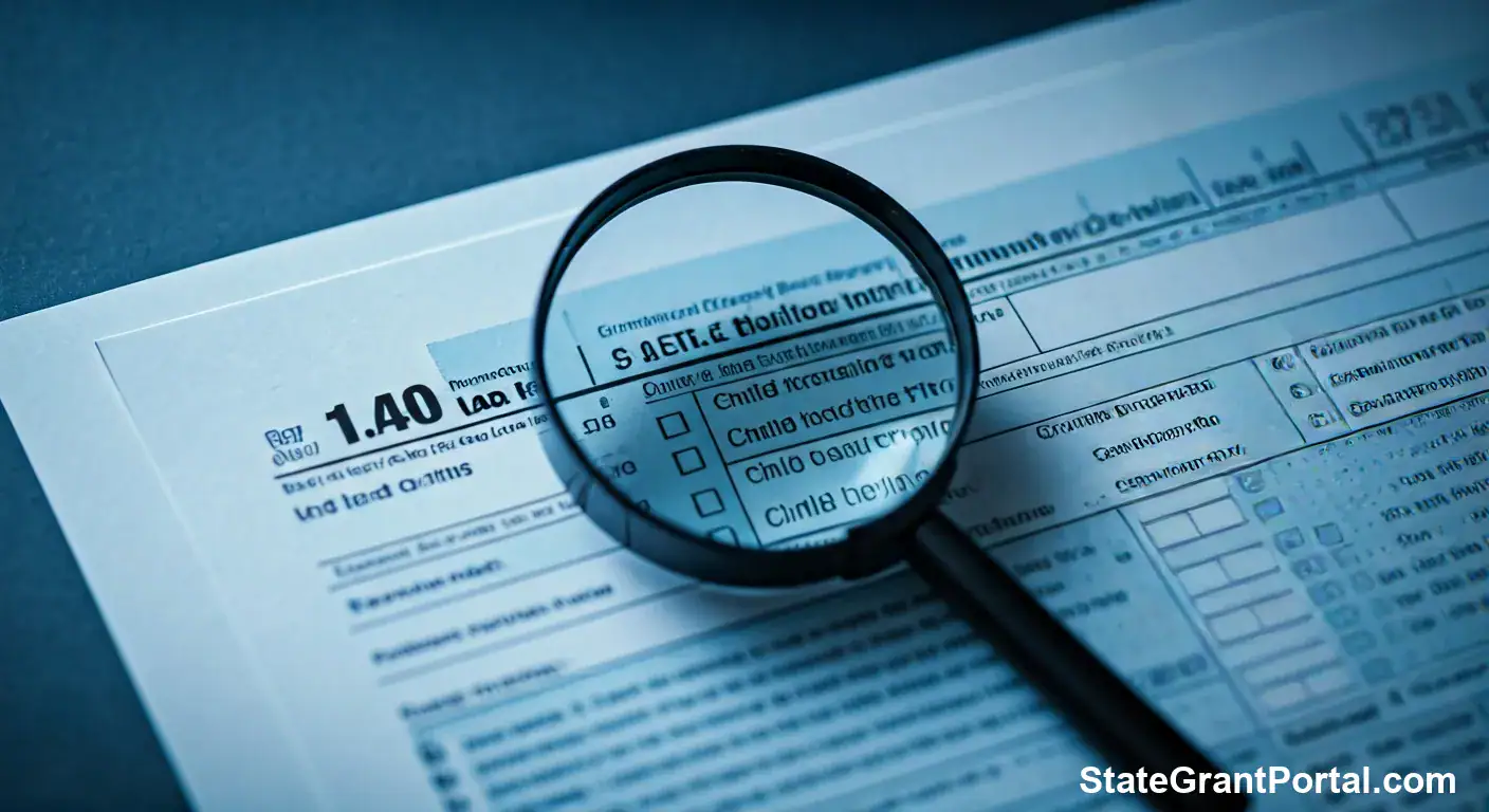 Magnifying glass on tax documents representing the IRS Where's My Refund tool update for IRS PATH Act Update 2026.