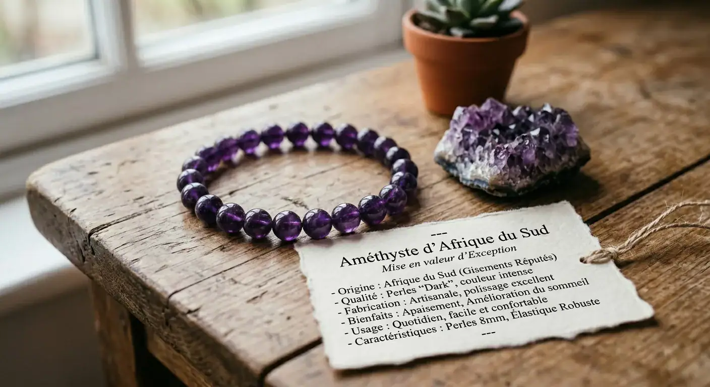Bracelet Améthyste 8mm Dark