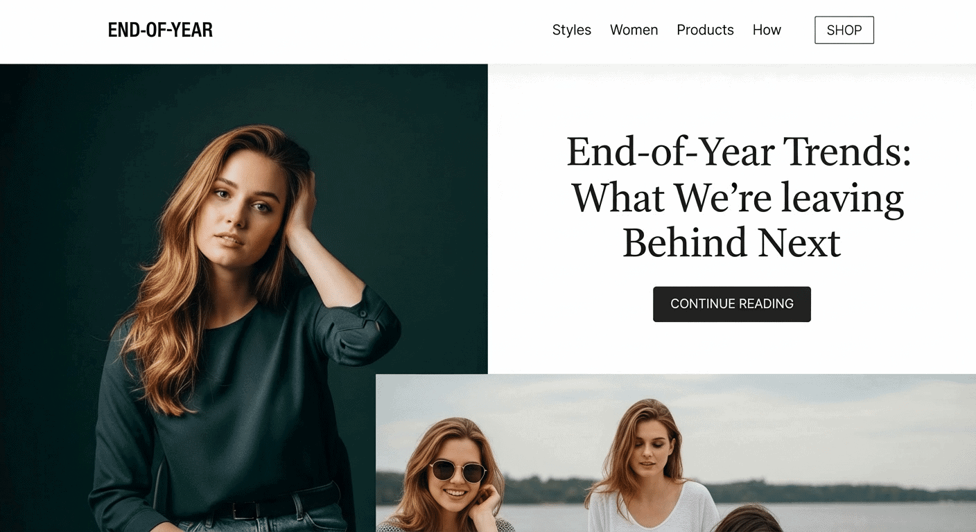 Woman in blouse, End-of-Year Trends: What We're leaving Behind Next.