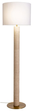 LÁMPARA PIE RAFIA METAL CRUDO. DIMENSIONES: 42X42X152