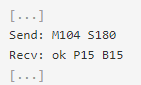 setting hotend temperature with m104