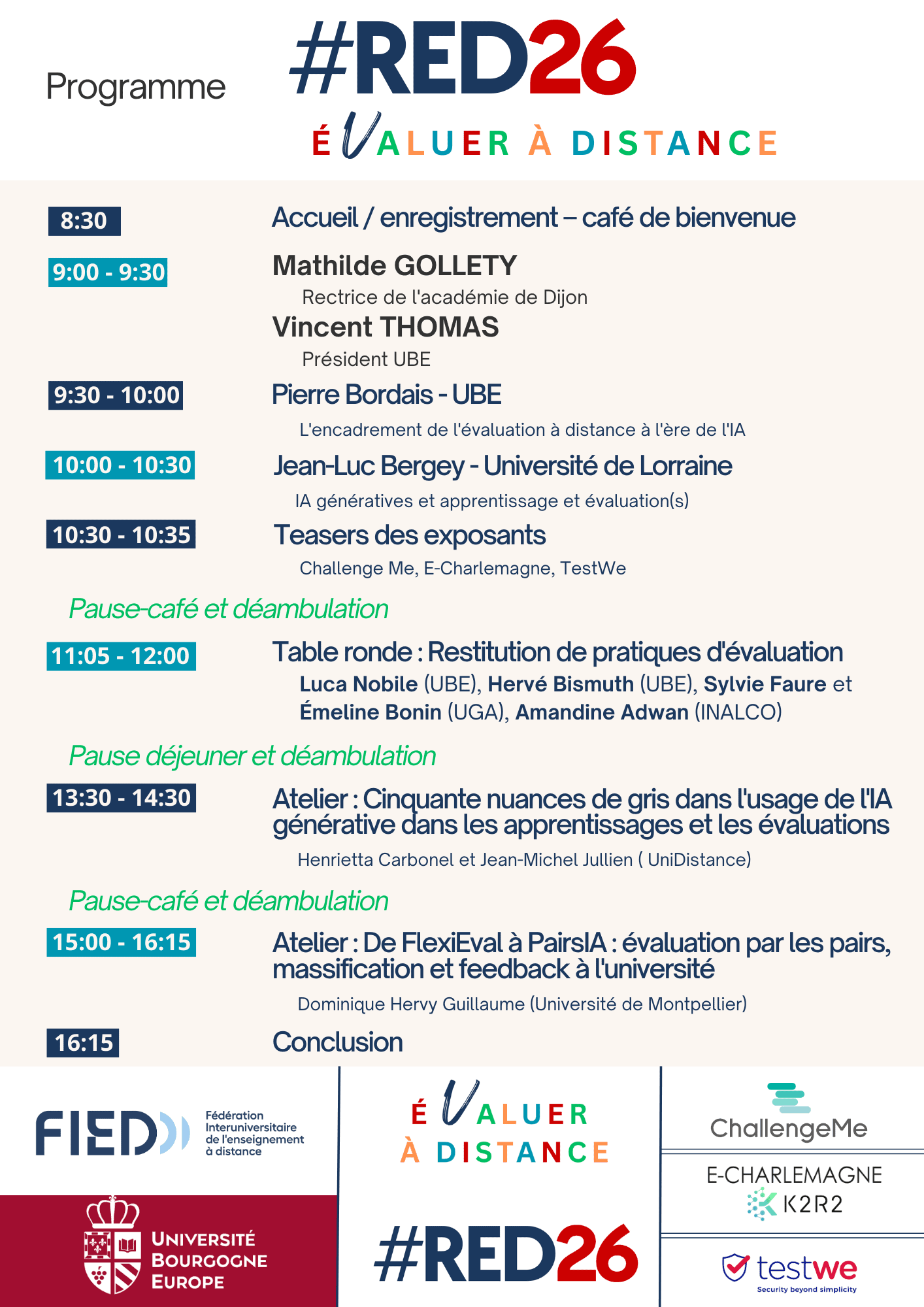 Programme de la #RED26 voir dans le texte de l'article les informations