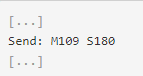 m109 s180 gcode in octoprint