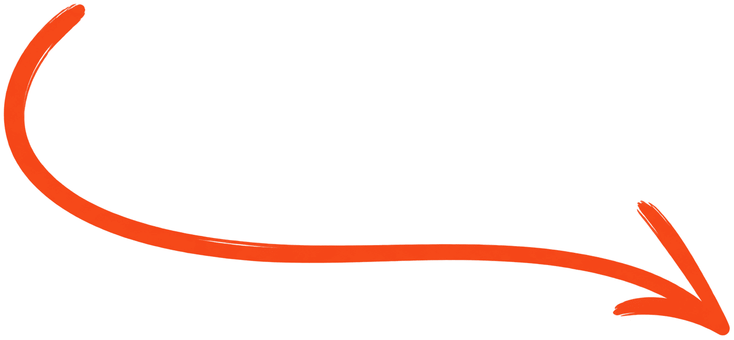 Geschwungener orangefarbener Pinsel-Pfeil