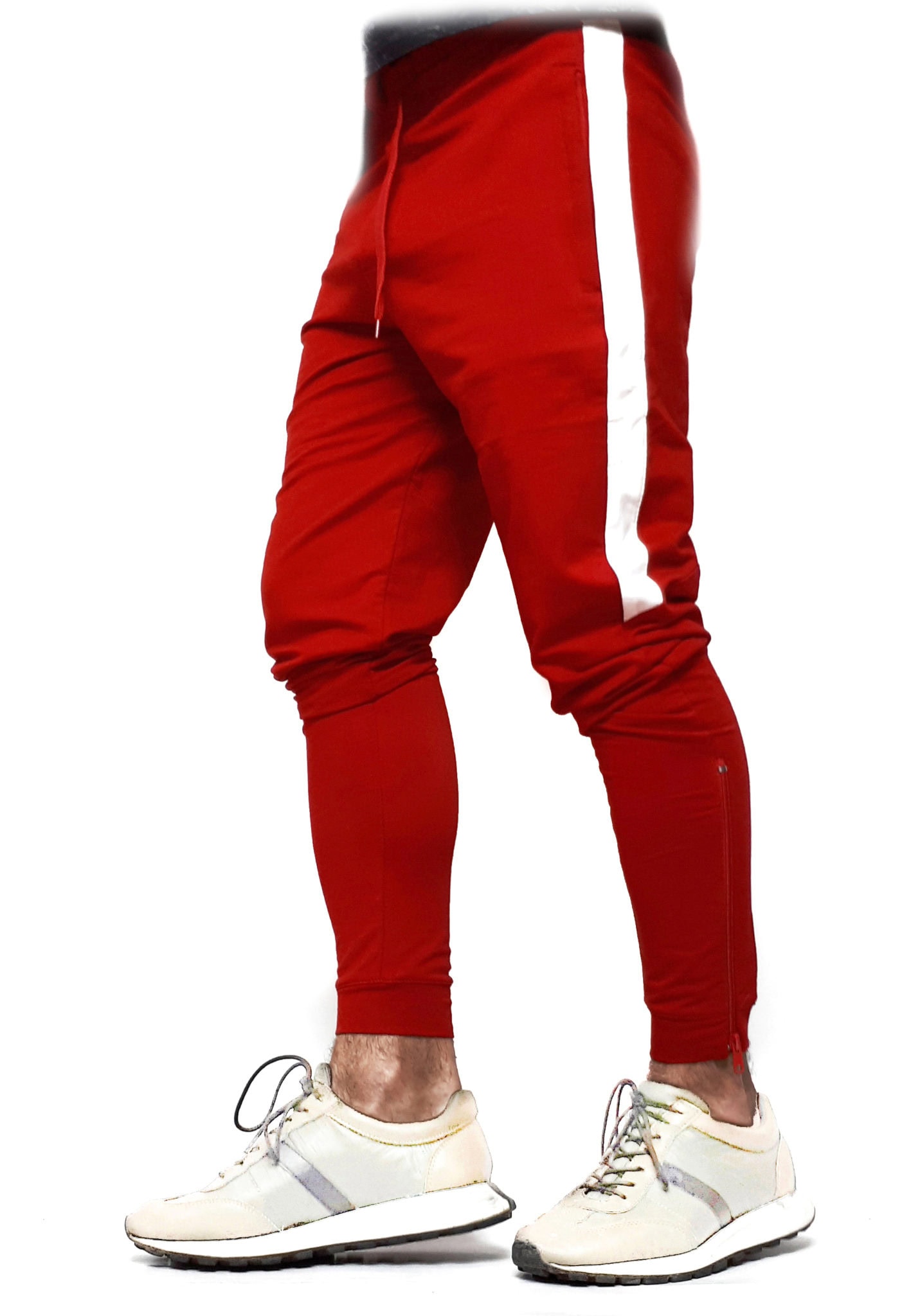 pantaloni sport dungi albe laterale