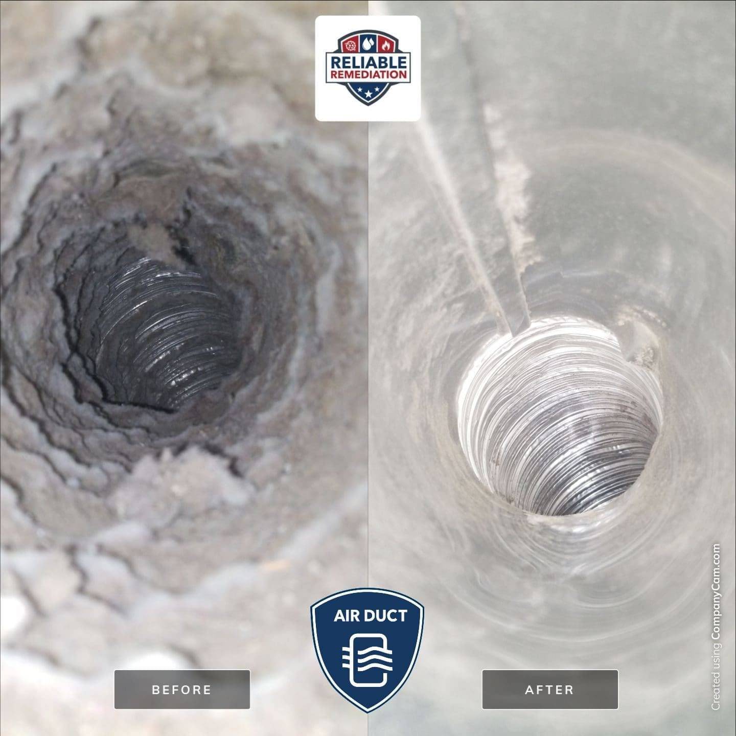 Before and after vent cleaning
