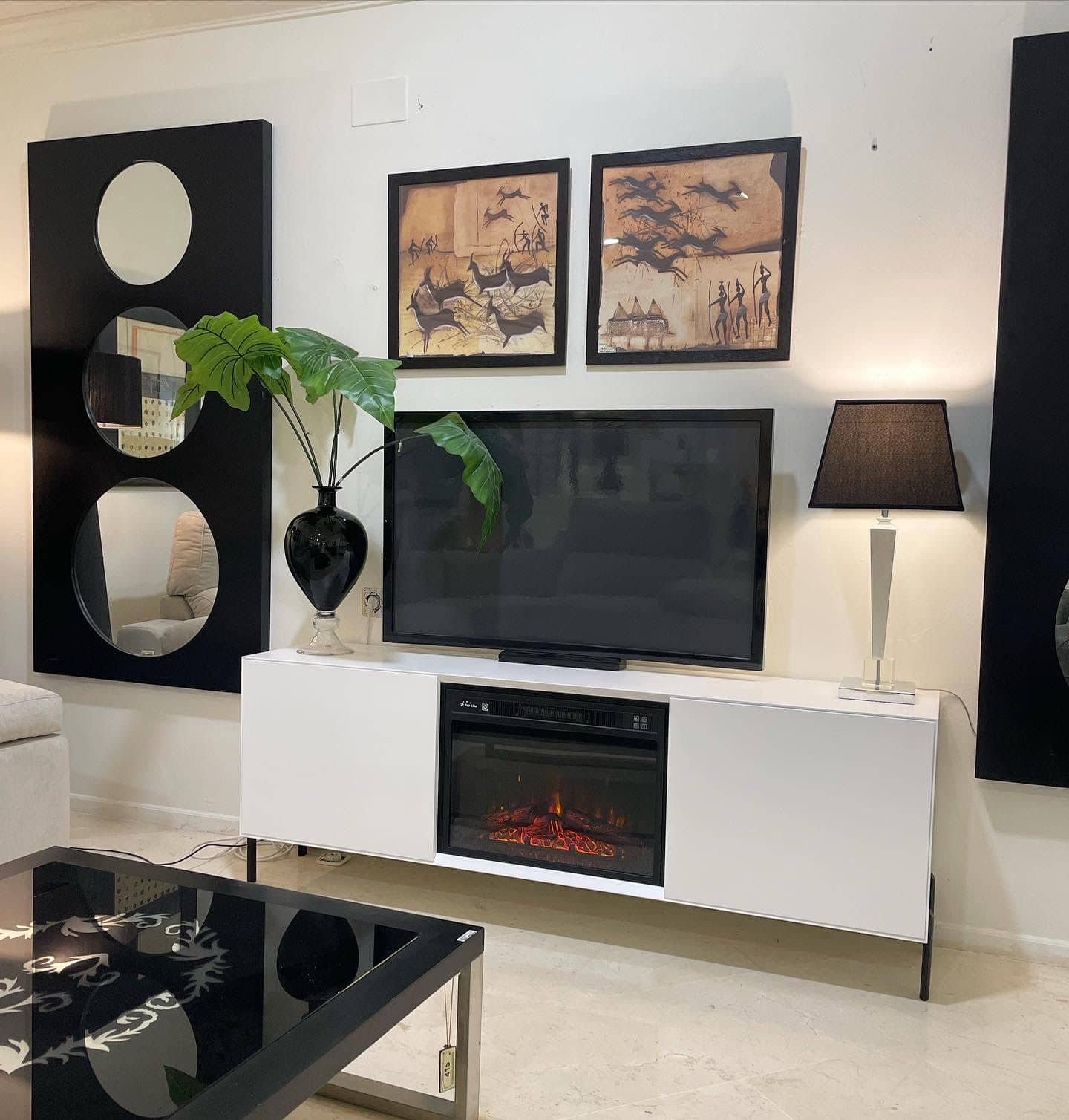 Mueble TV chimenea