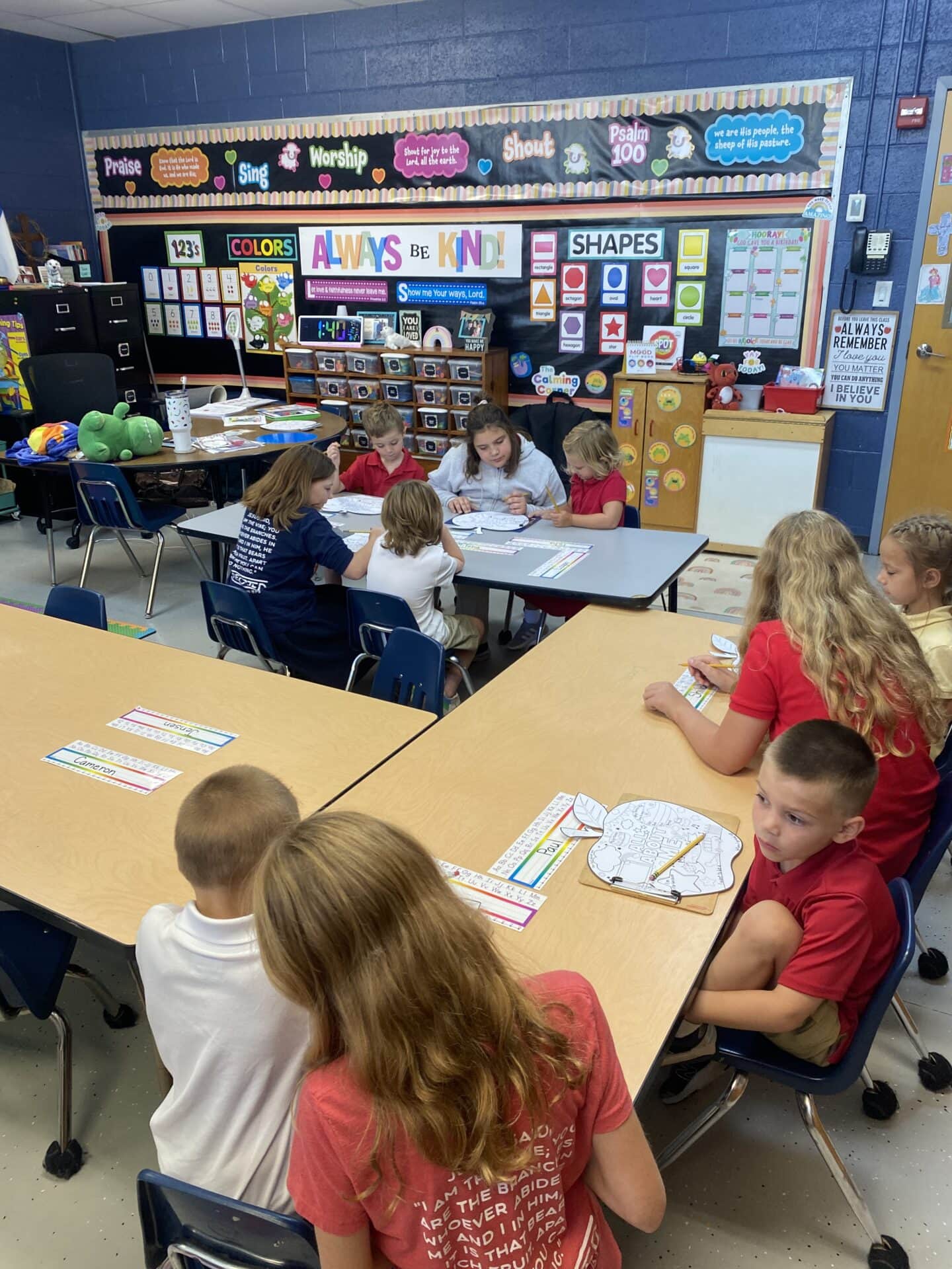 Students in cooperative learning at Martin Luther School in Joplin, MO
