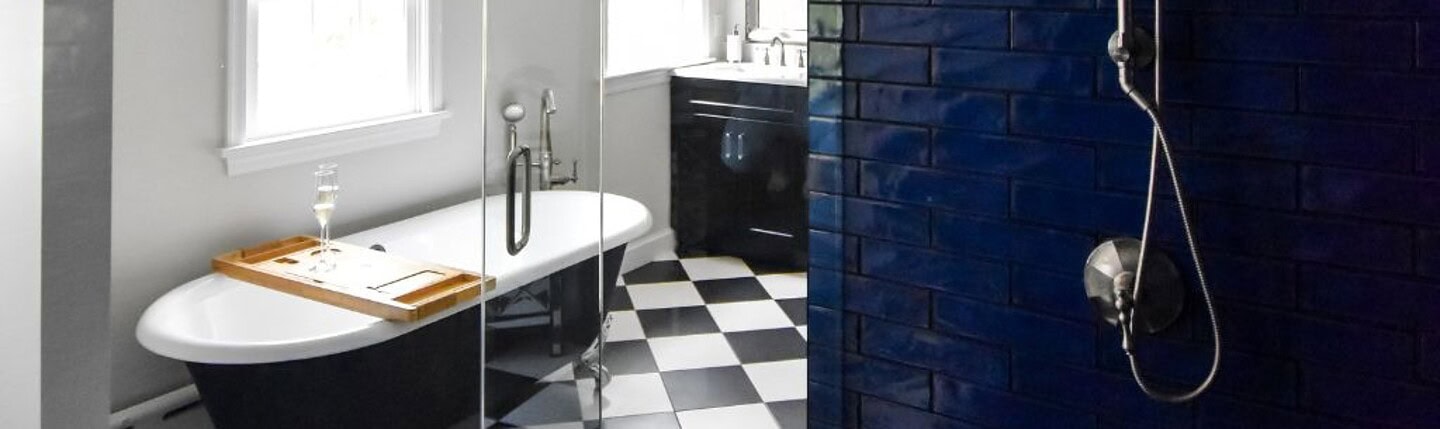 Primary Bathroom Idea with Statement Tile in Shower