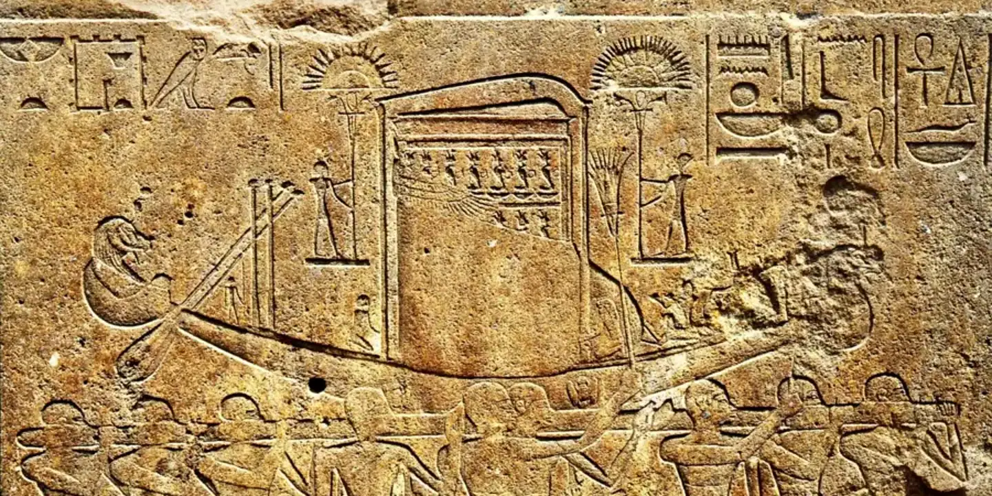 Sacred barque procession connected with the Opet Festival at Karnak Temple in Luxor