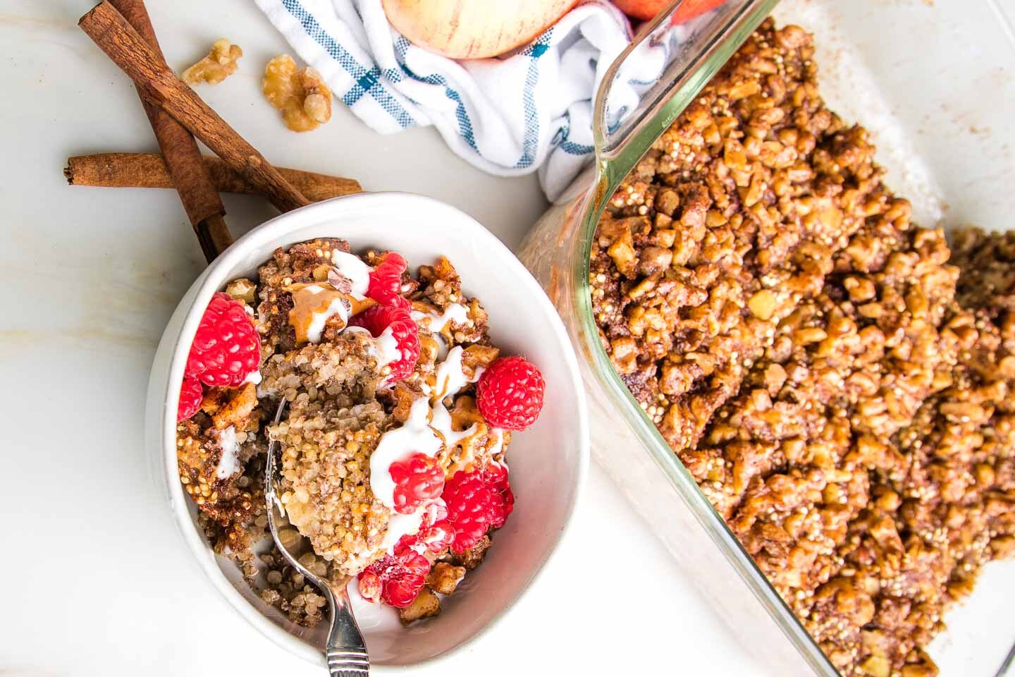 Cinnamon-Walnut Quinoa Breakfast Bake