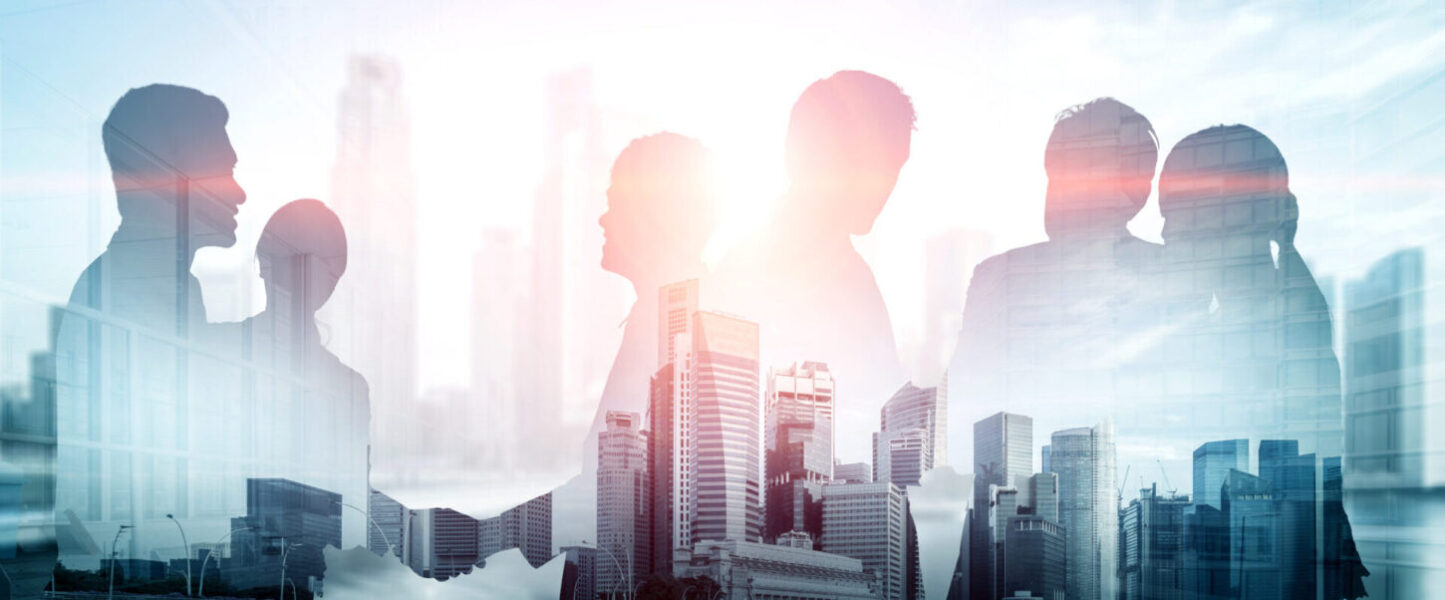 オフィス街と人